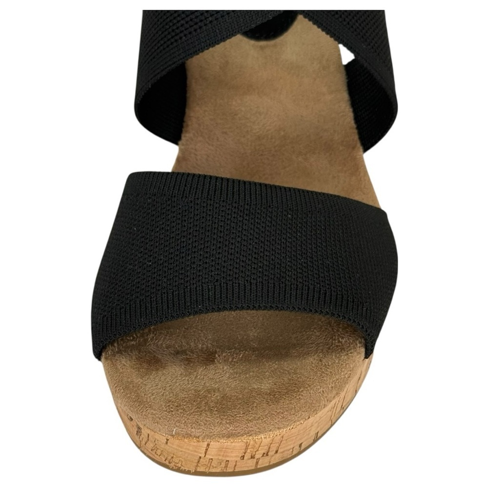 Style & Co. Sicilyy Black Cross Strap Cork Womens Wedge Sandals Size 10M - Picture 7 of 13